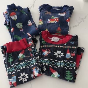 Hanna Anderson Long John Pajama Set Bundle of two. Size 4 Unisex